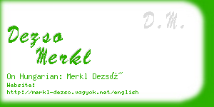 dezso merkl business card